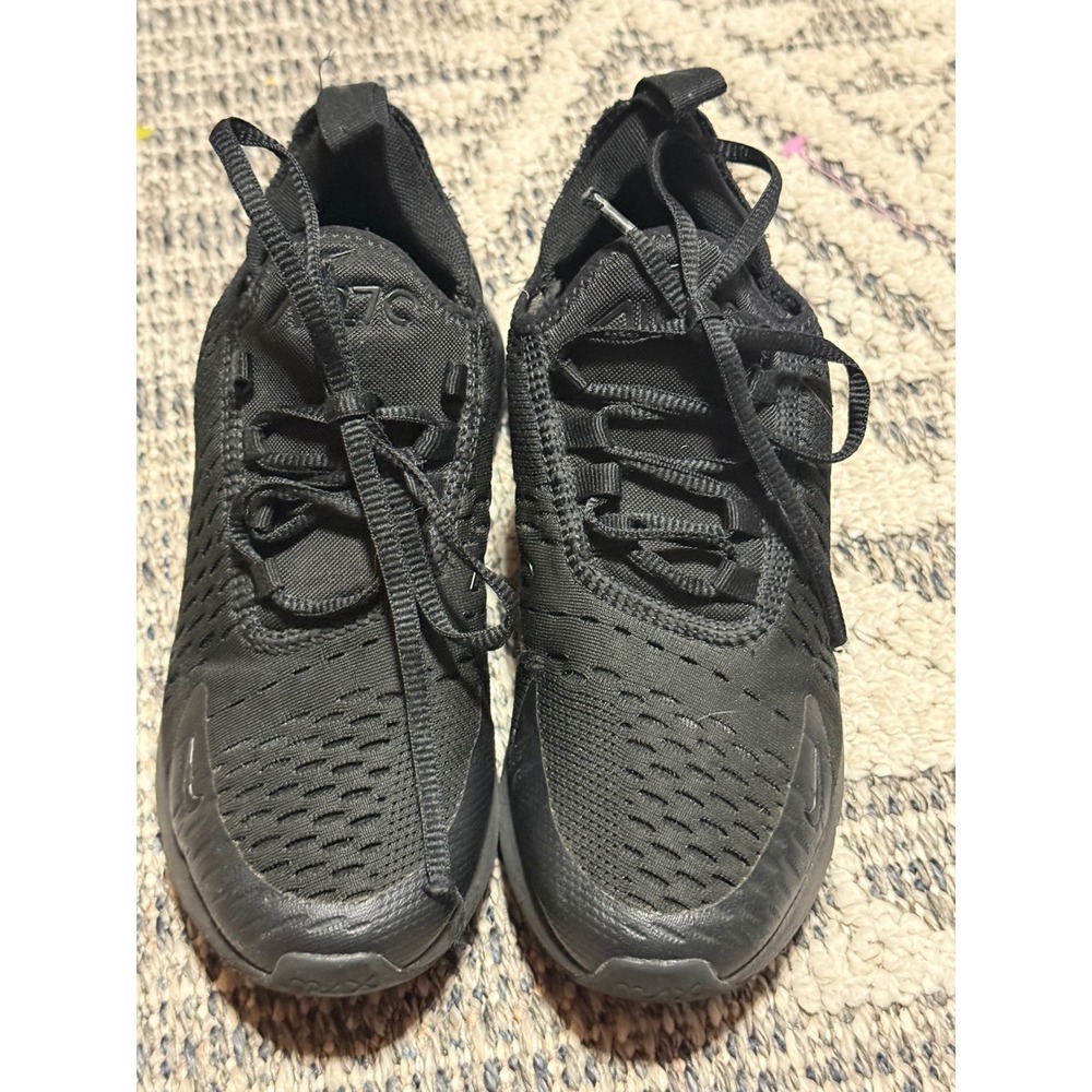 Nike Air Max 270 Triple Black Big Kids Shoes BQ5776-001 Size 4Y